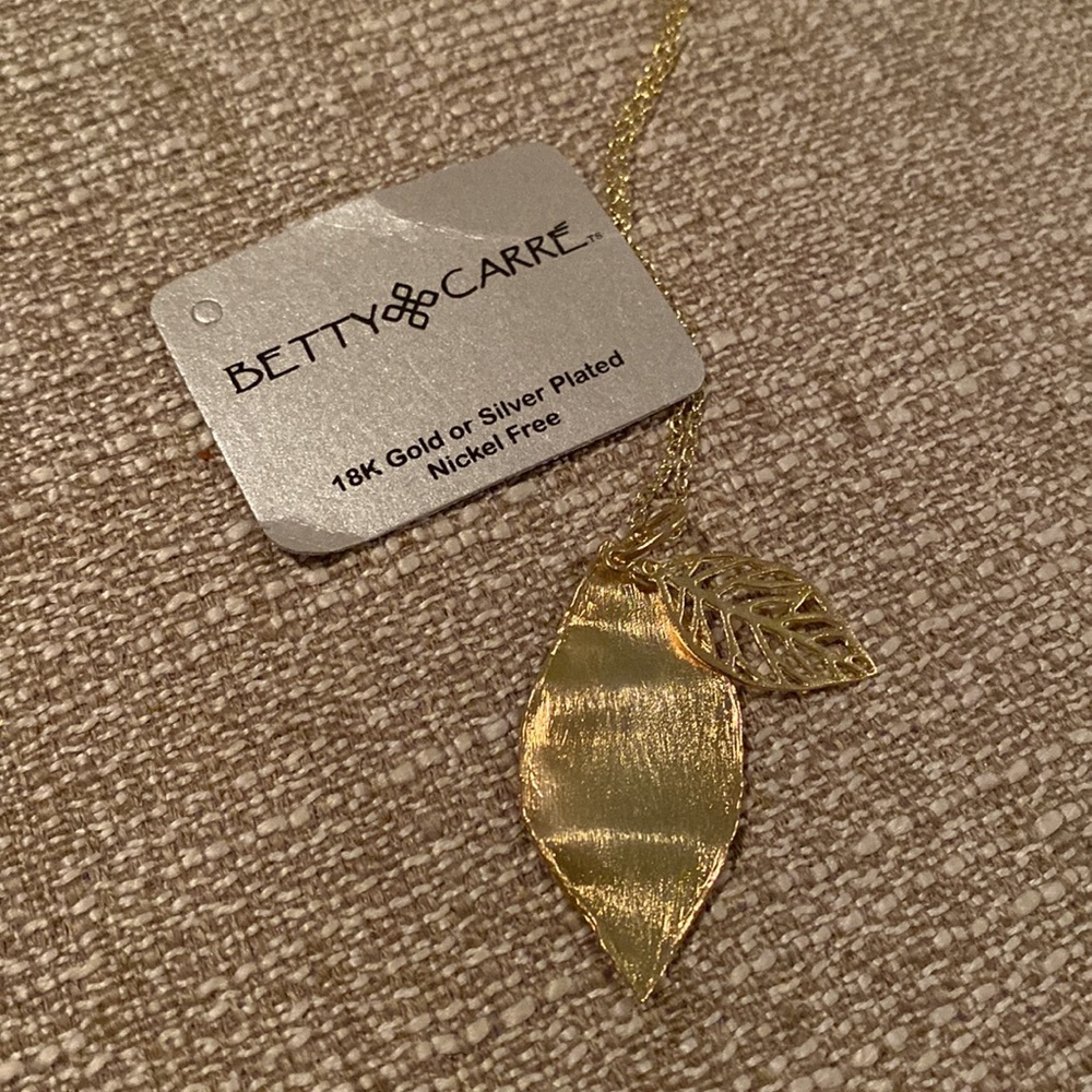 Betty Carrê  18k Gold Plated Leaf Necklace